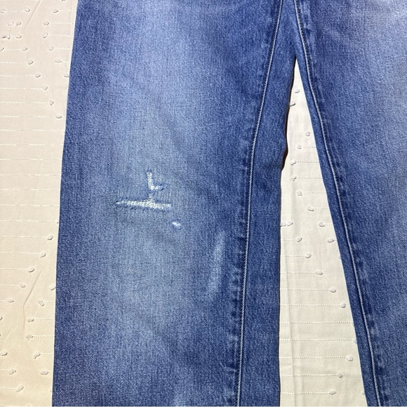 Madewell Dean Easy Straight Jeans Size 25 Distressed Raw Hem - Picture 3 of 10